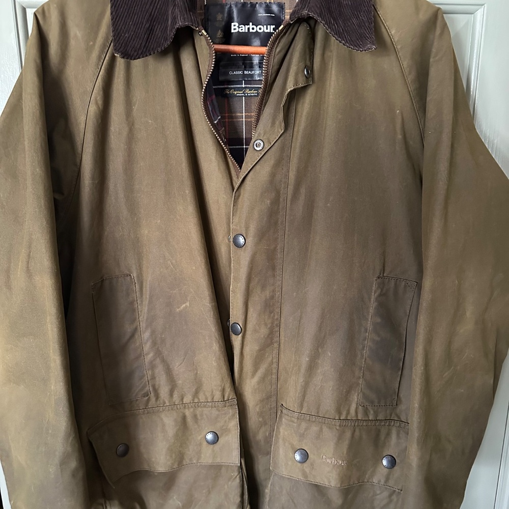 BARBOUR CLASSIC BEAUFORT Waxed Cotton Jacket Size 44 - Picture 2 of 7